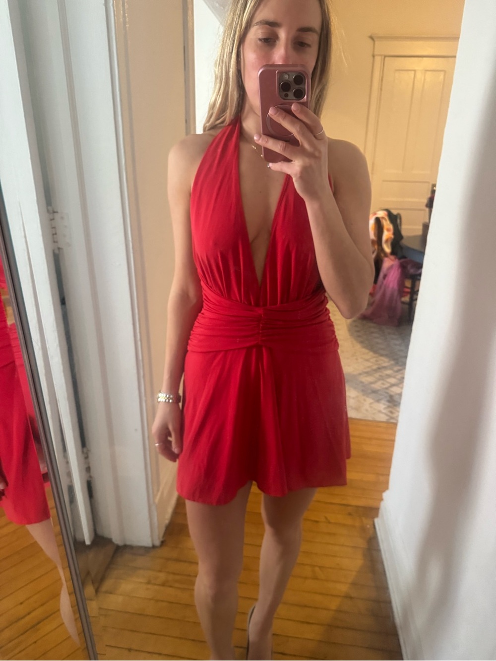 Zara Red Halter Mini Dress
